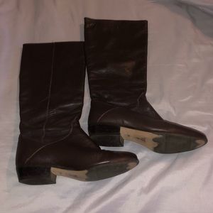 Brown mid-calf boots